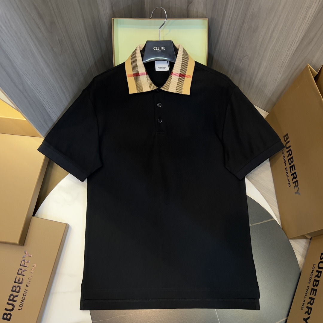 Burberry Check Collar Cotton Polo Shirt - DopestKickz
