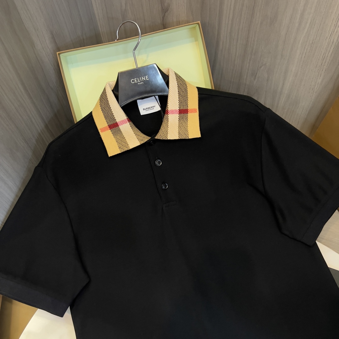 Burberry Check Collar Cotton Polo Shirt - DopestKickz