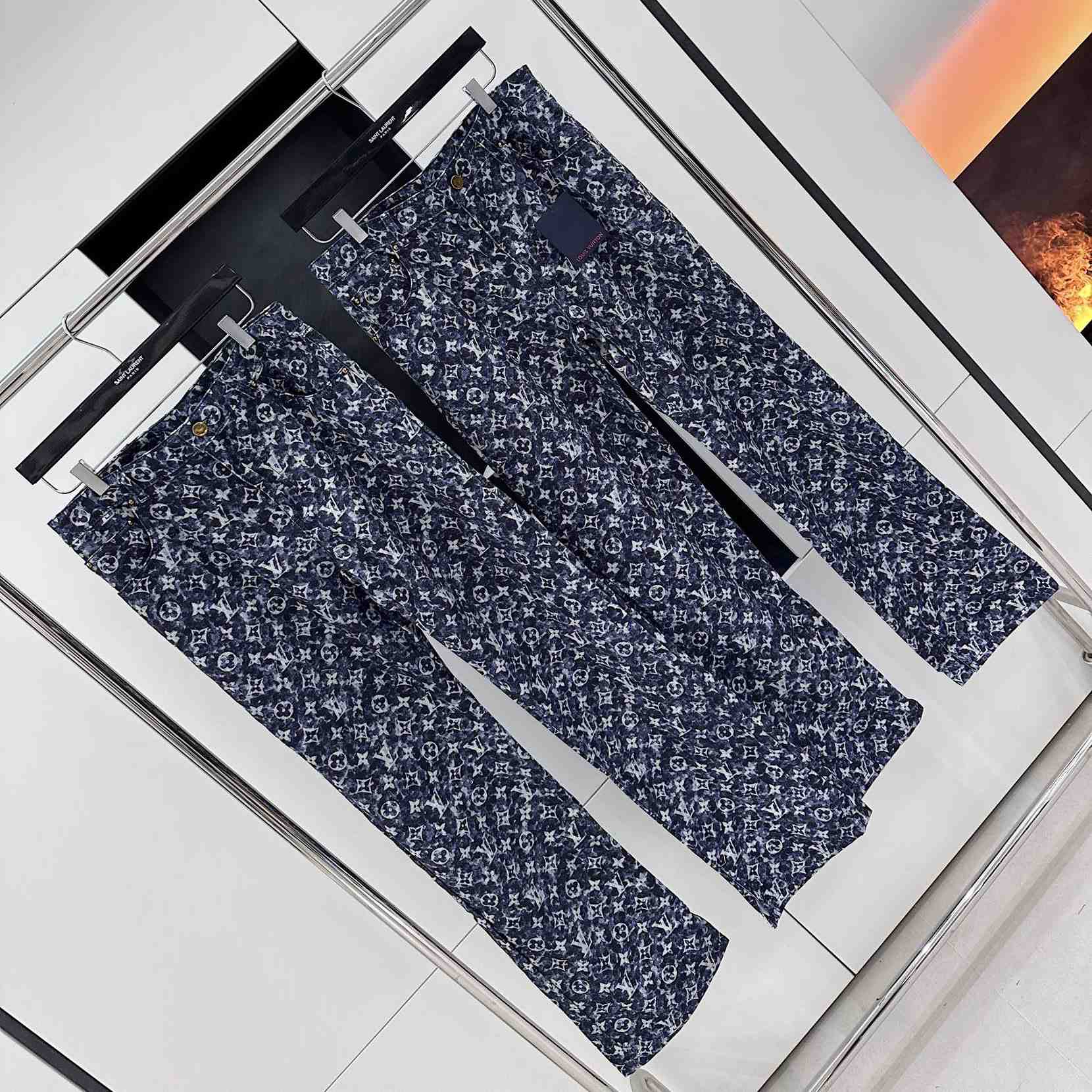Louis Vuitton Monogram Printed Denim Jeans - DopestKickz