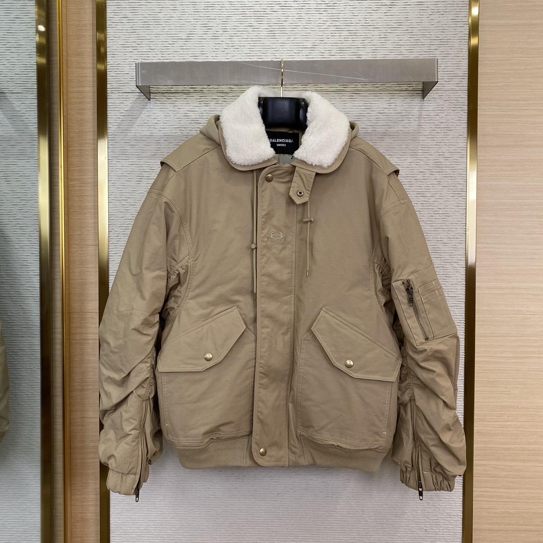 Balenciaga Hooded Bomber Jacket - DopestKickz