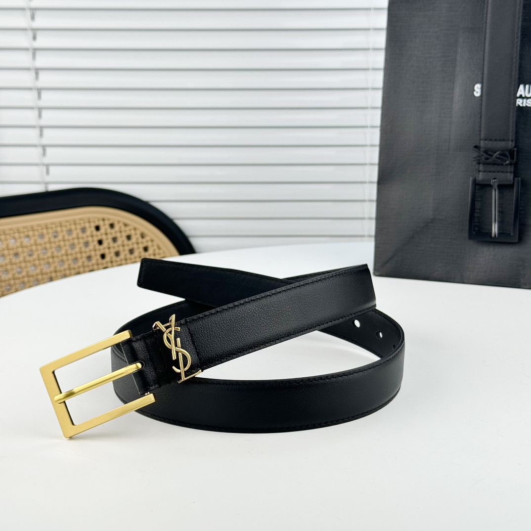 Saint Laurent Leather Belt   - DopestKickz
