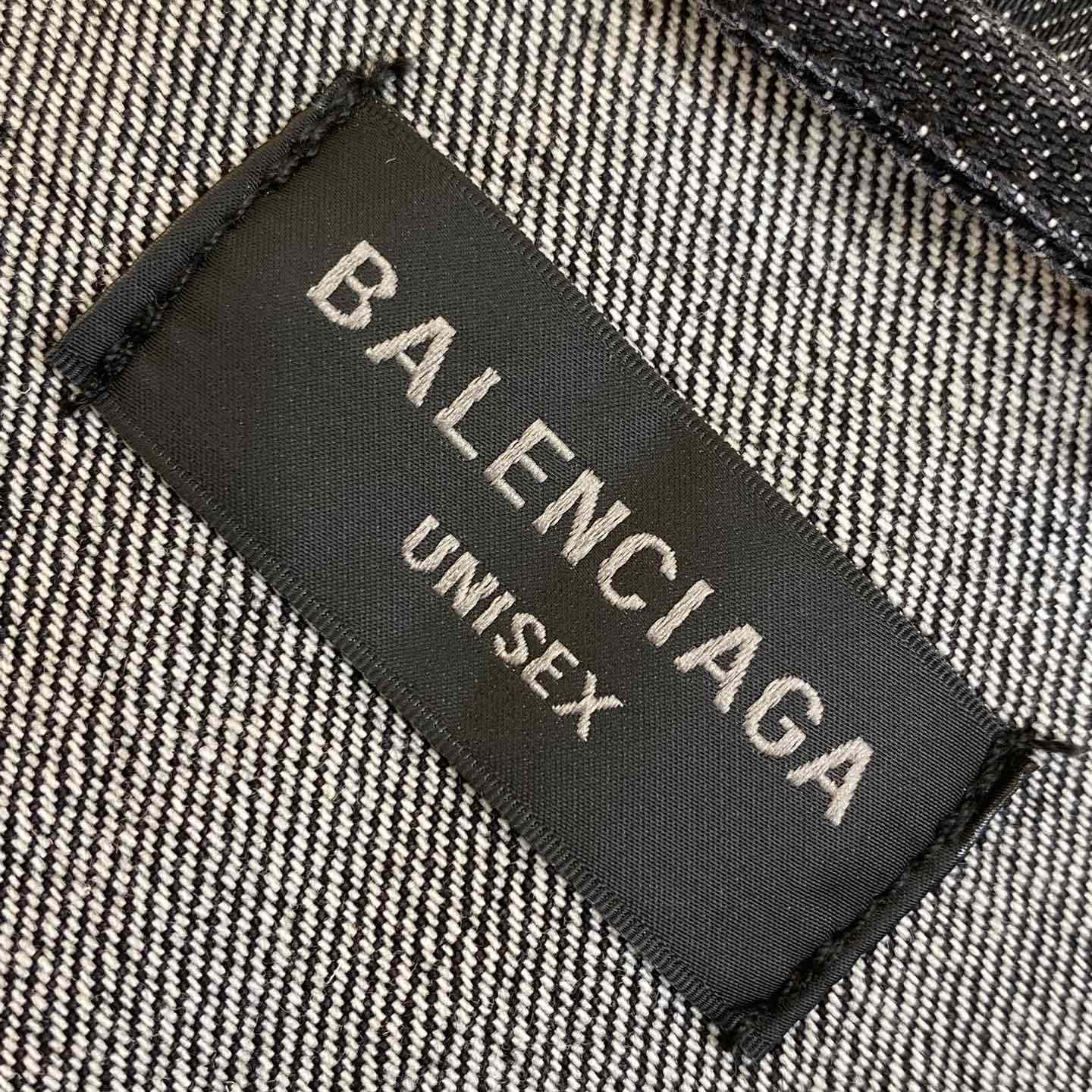Balenciaga Logo Rhinestone Embellished Denim Jacket - DopestKickz