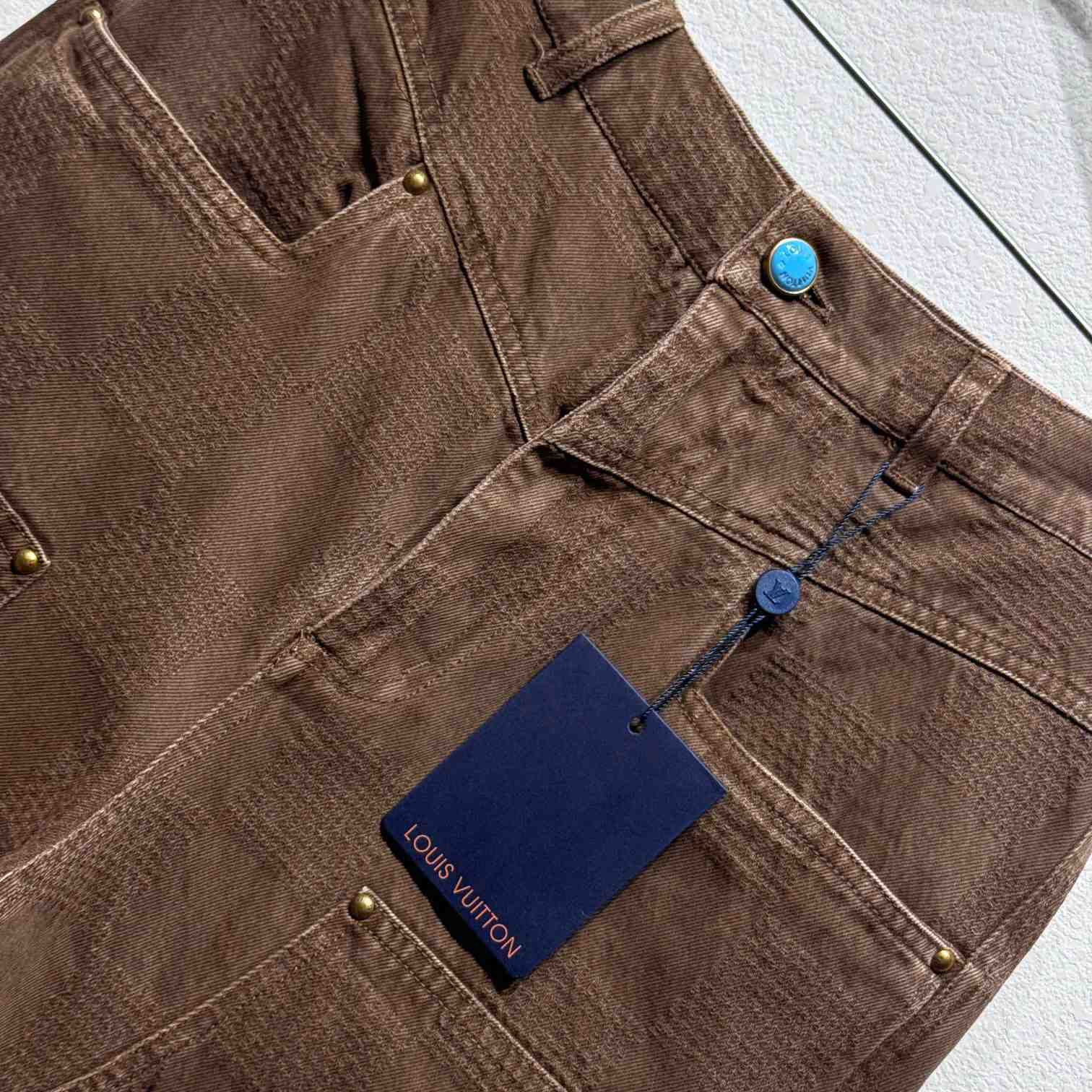 Louis Vuitton Damier Workwear Denim Pants   1AFX42 - DopestKickz
