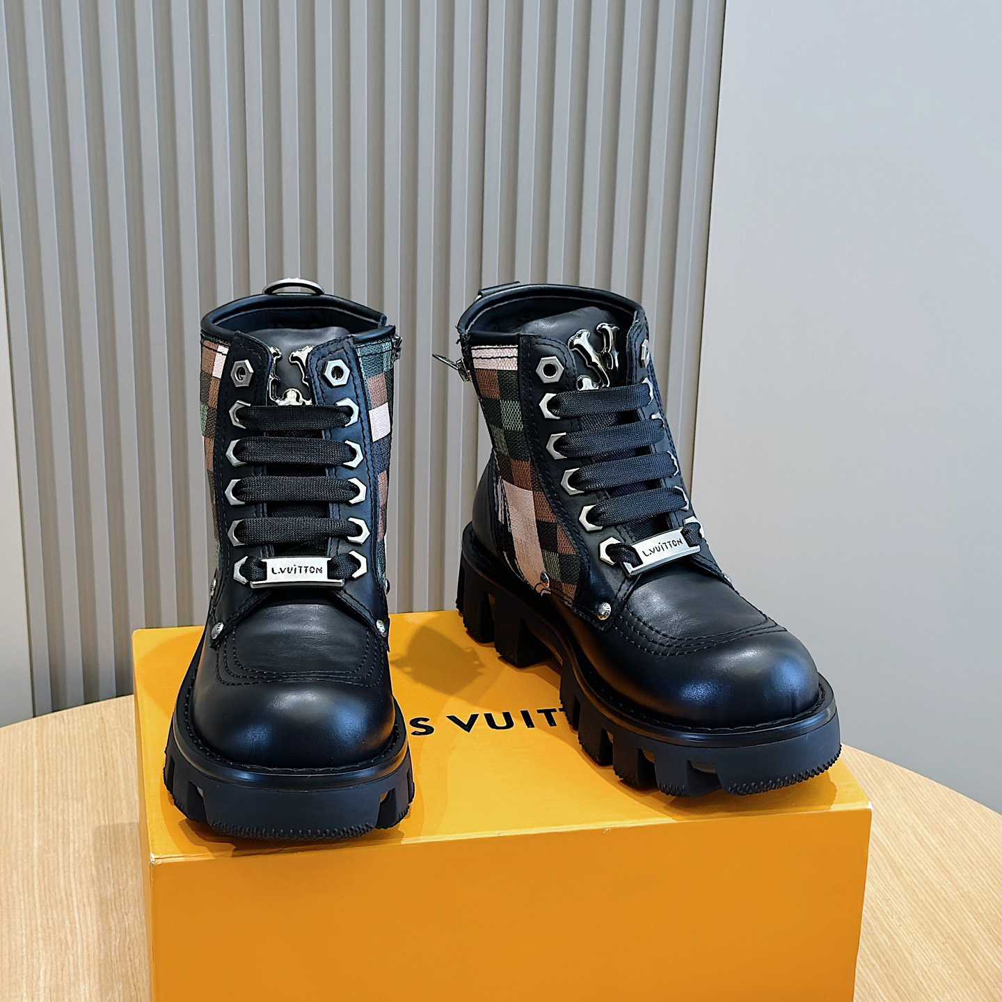 Louis Vuitton LV Checker Combat Boot   1ACNEX - DopestKickz