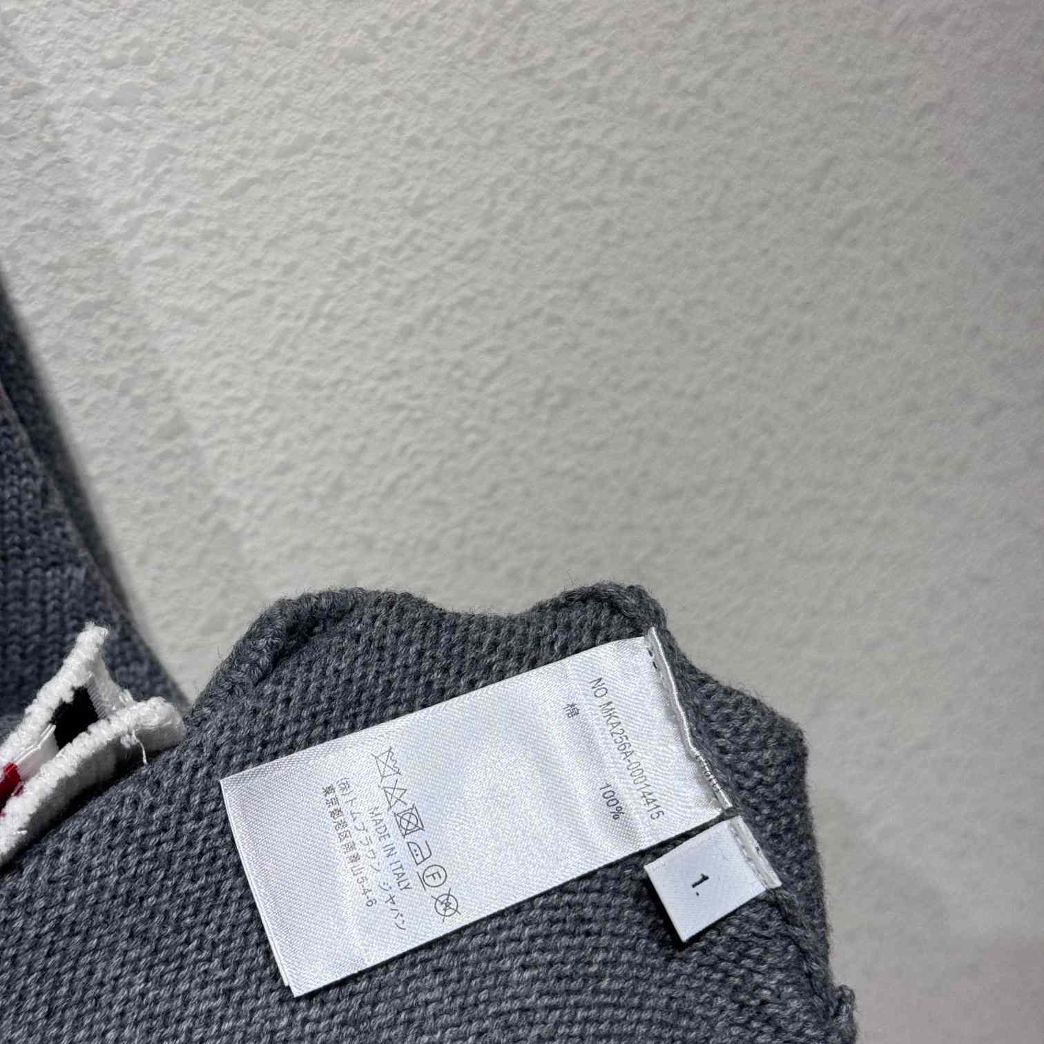Thom Browne Cotton Hector Pointelle 4-bar V-neck Cardigan - DopestKickz