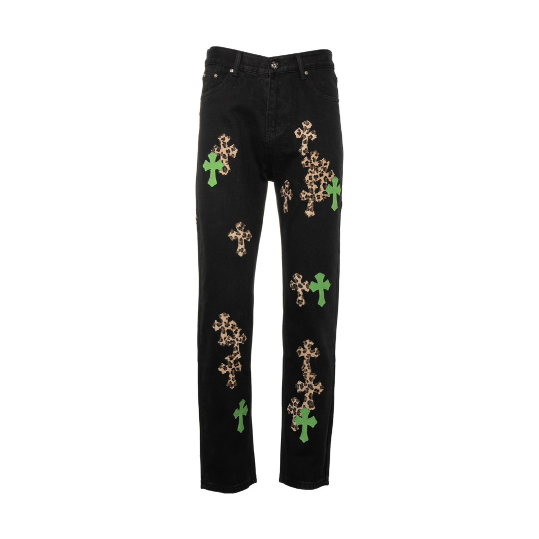 Chrome Heart Cross Patch Jeans - DopestKickz