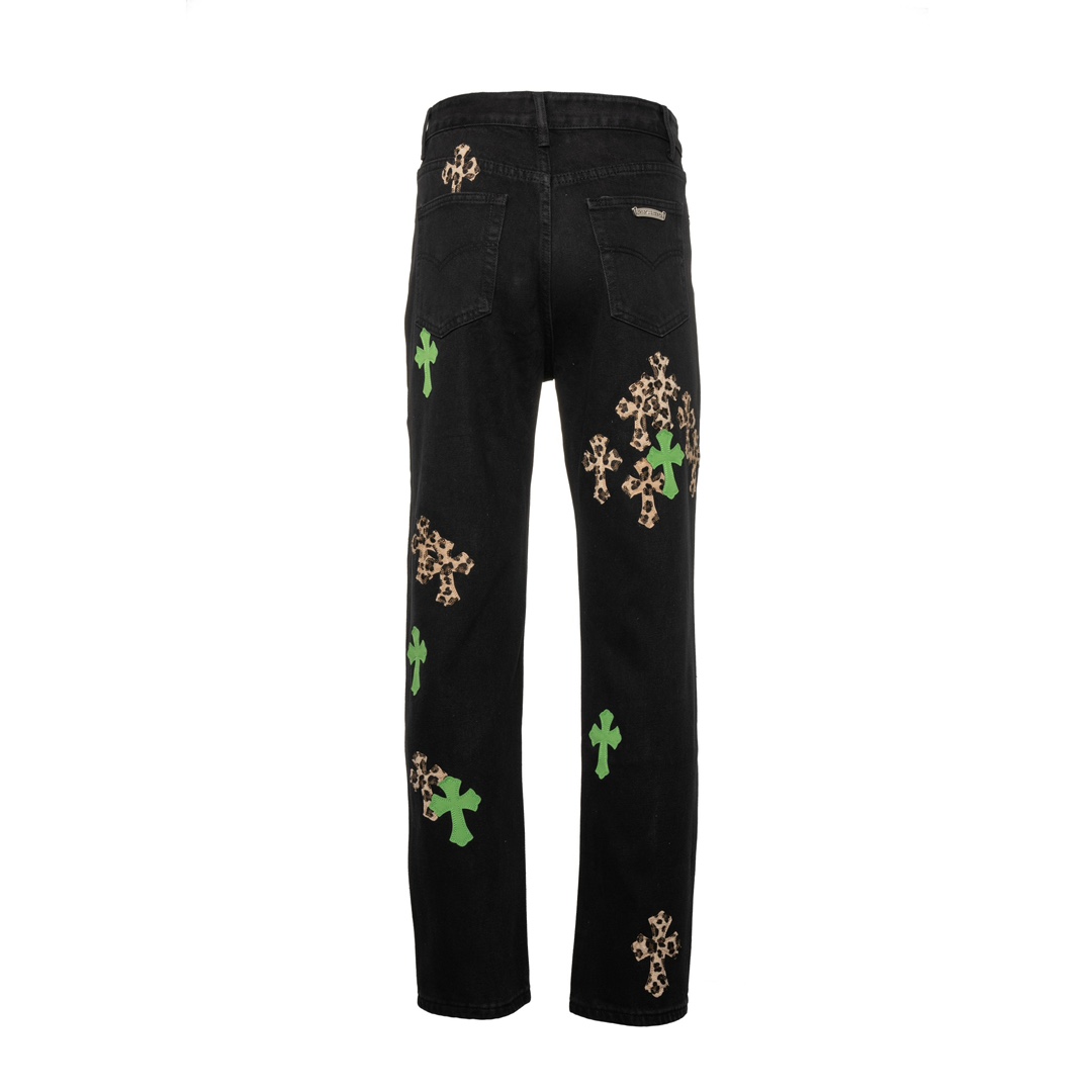 Chrome Heart Cross Patch Jeans - DopestKickz