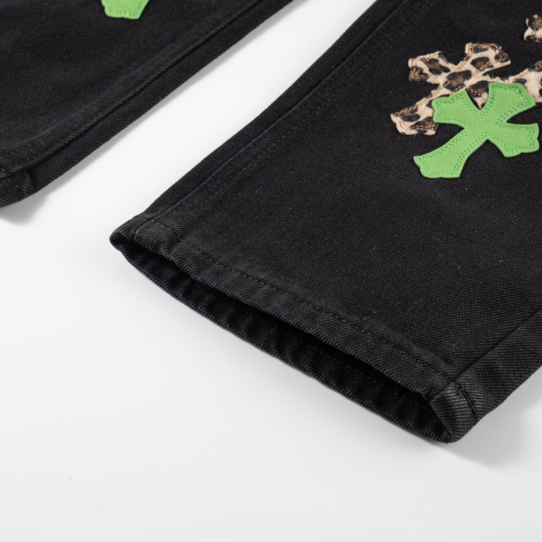 Chrome Heart Cross Patch Jeans - DopestKickz