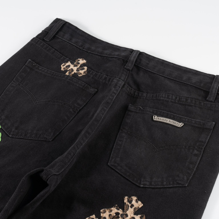 Chrome Heart Cross Patch Jeans - DopestKickz