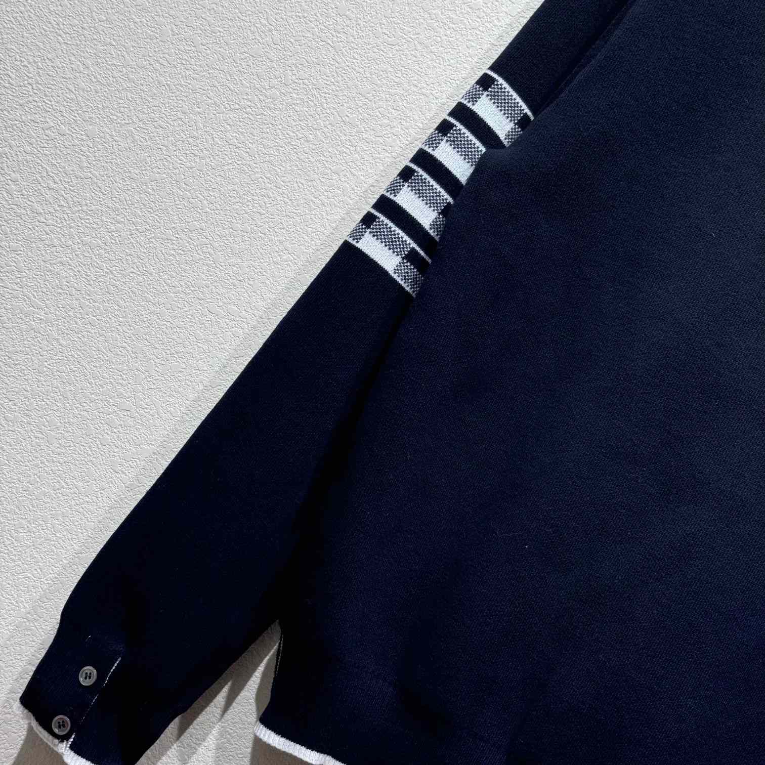 Thom Browne Cotton Crepe Buffalo Check Jacquard Hector Icon Crewneck 4-bar Pullover - DopestKickz