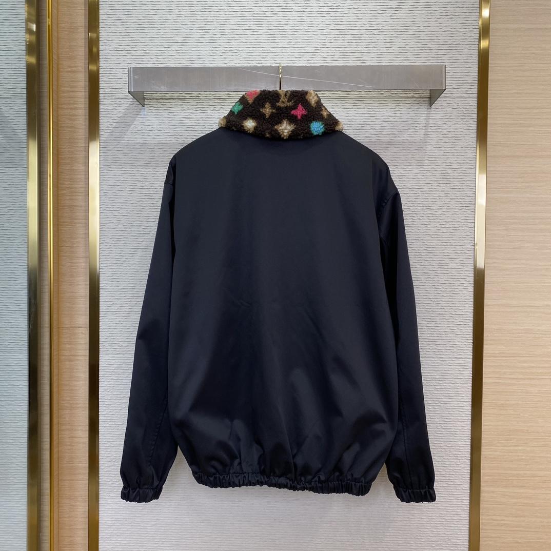 Louis Vuitton Cotton Aviator Jacket With Monogram Fleece Collar   - DopestKickz