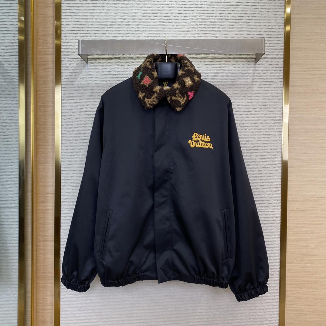 Louis Vuitton Cotton Aviator Jacket With Monogram Fleece Collar   - DopestKickz