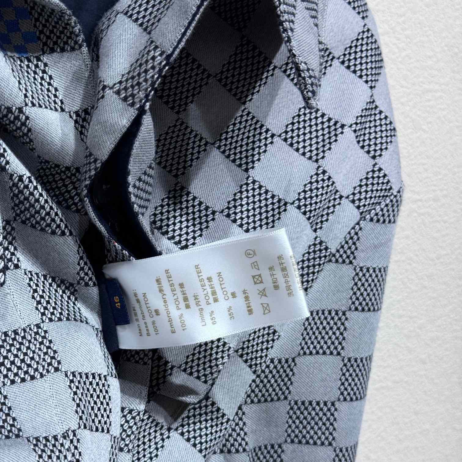 Louis Vuitton Damier Open Collar Cotton Overshirt   1AFVN2 - DopestKickz