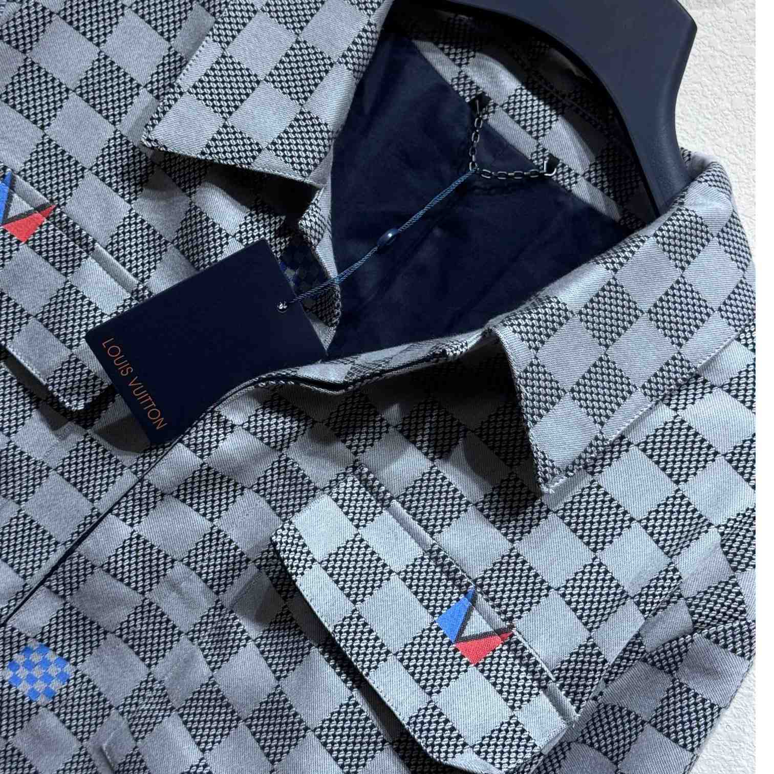 Louis Vuitton Damier Open Collar Cotton Overshirt   1AFVN2 - DopestKickz