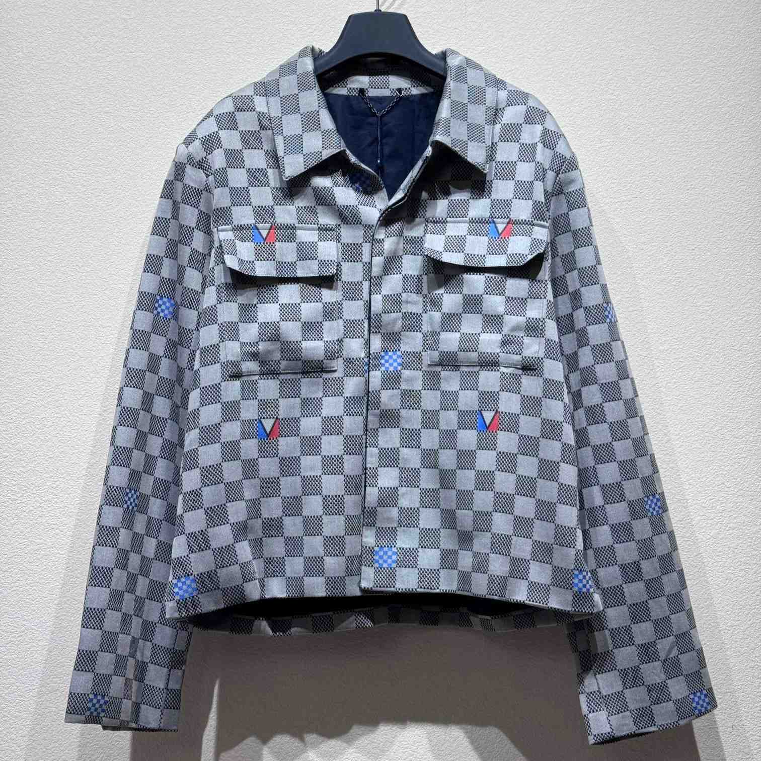 Louis Vuitton Damier Open Collar Cotton Overshirt   1AFVN2 - DopestKickz