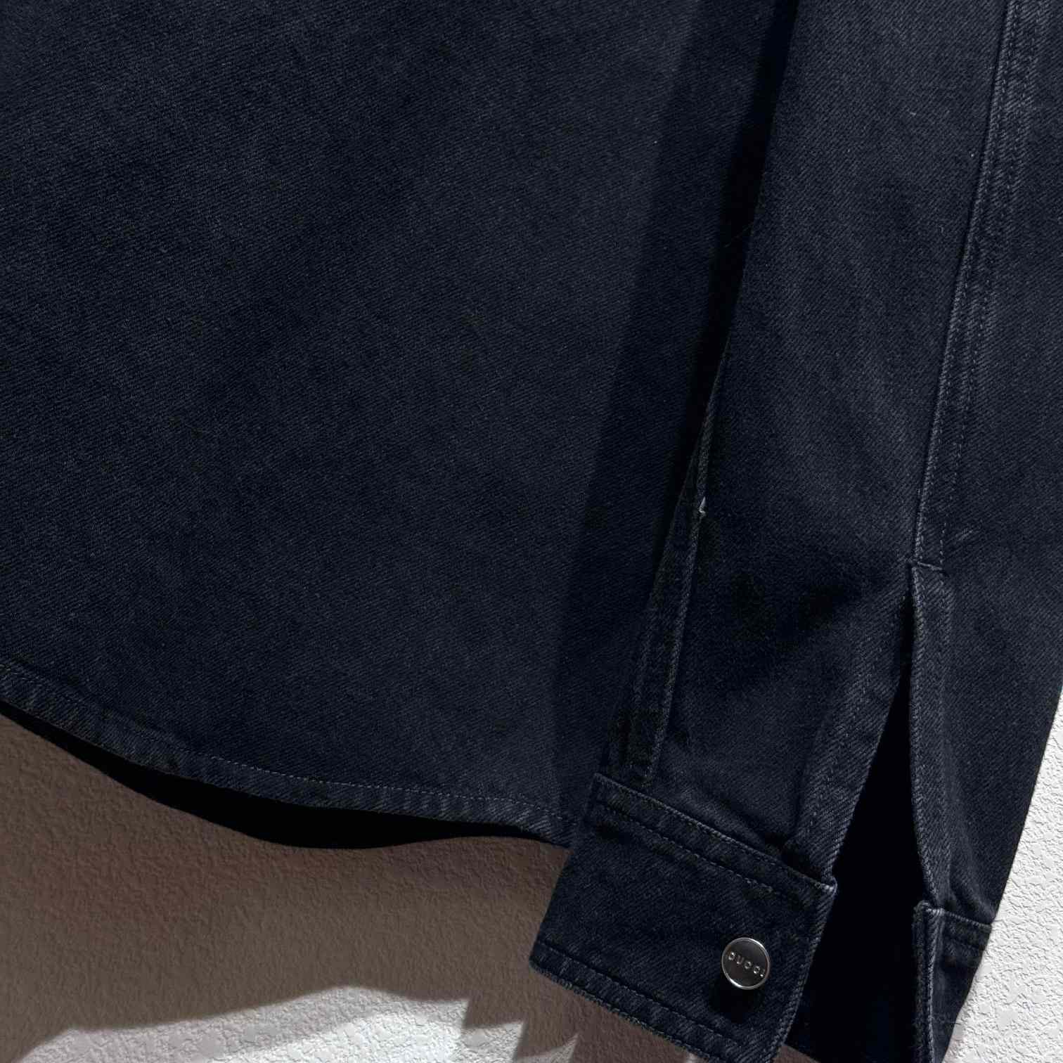 Gucci Denim Shirt With Gucci Embroidery - DopestKickz