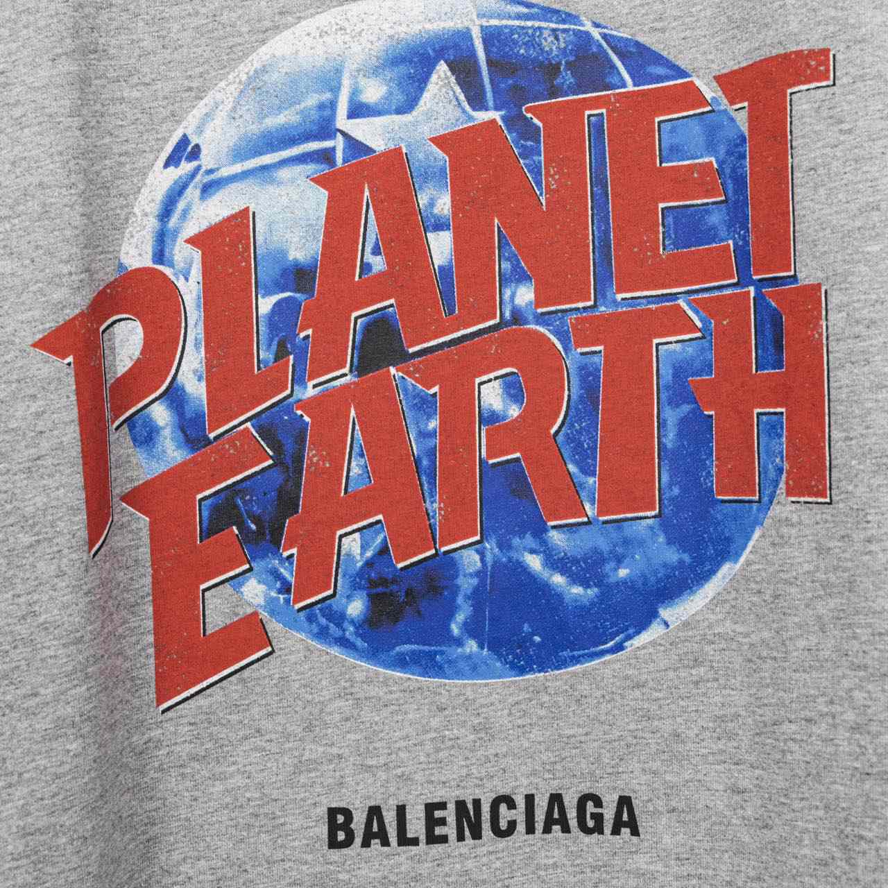 Balenciaga Planet Earth T-Shirt Oversized In Heather Grey  - DopestKickz