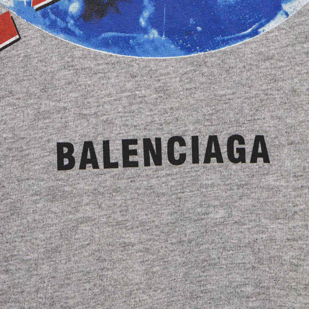 Balenciaga Planet Earth T-Shirt Oversized In Heather Grey  - DopestKickz