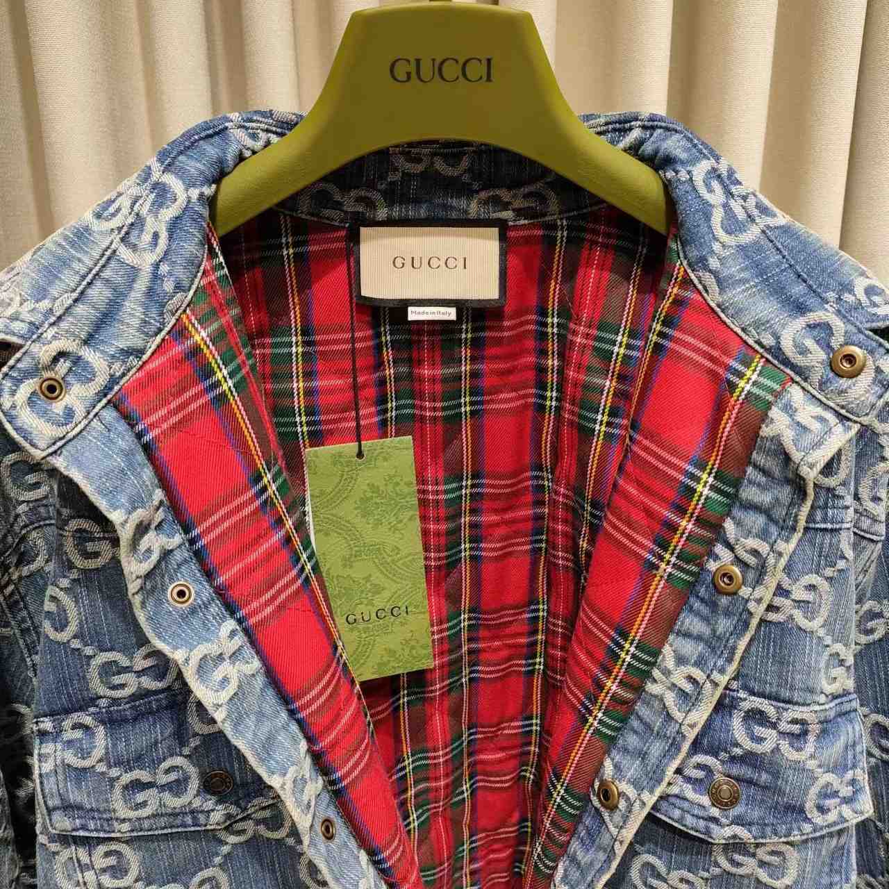 Gucci GG Jacquard Denim Shirt - DopestKickz