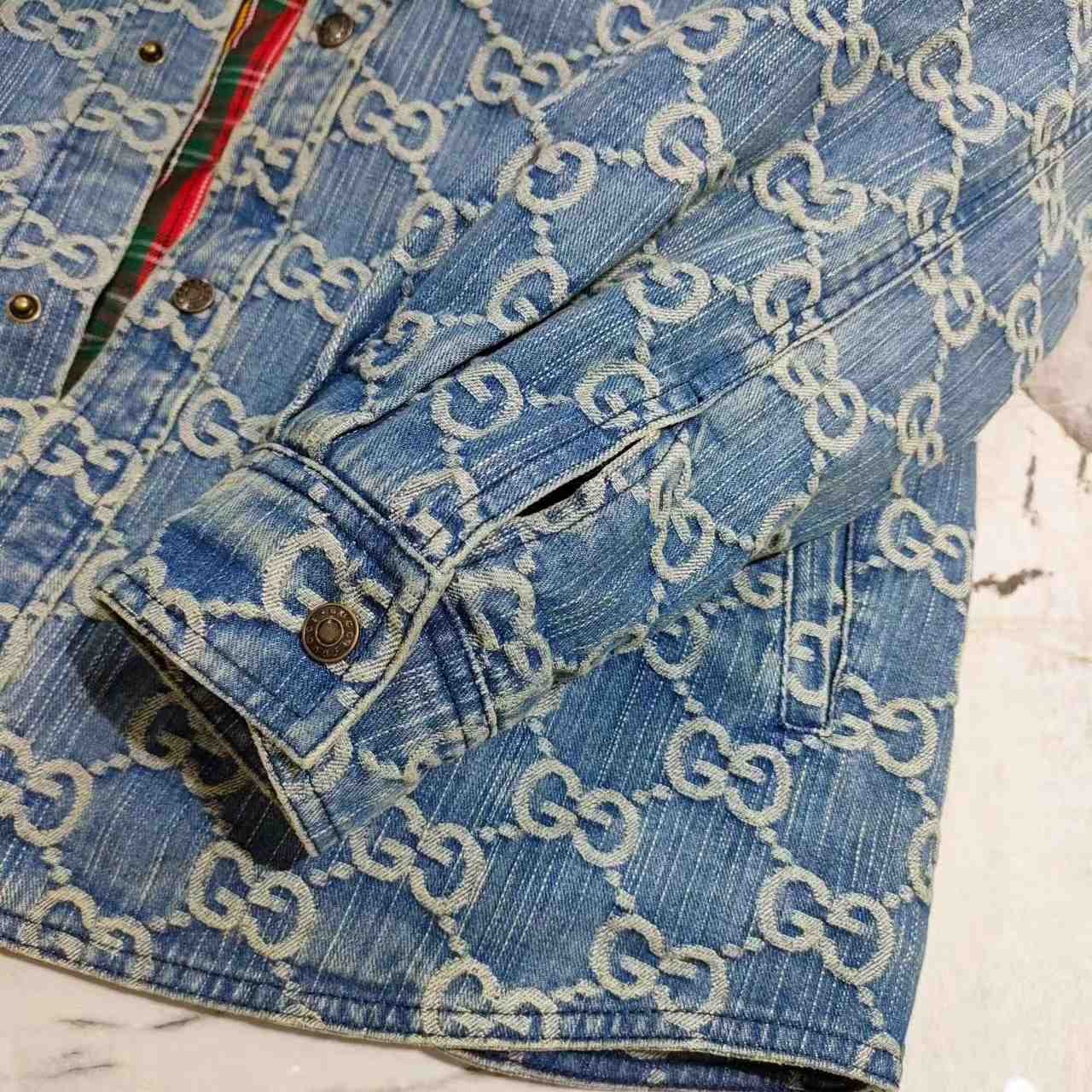 Gucci GG Jacquard Denim Shirt - DopestKickz