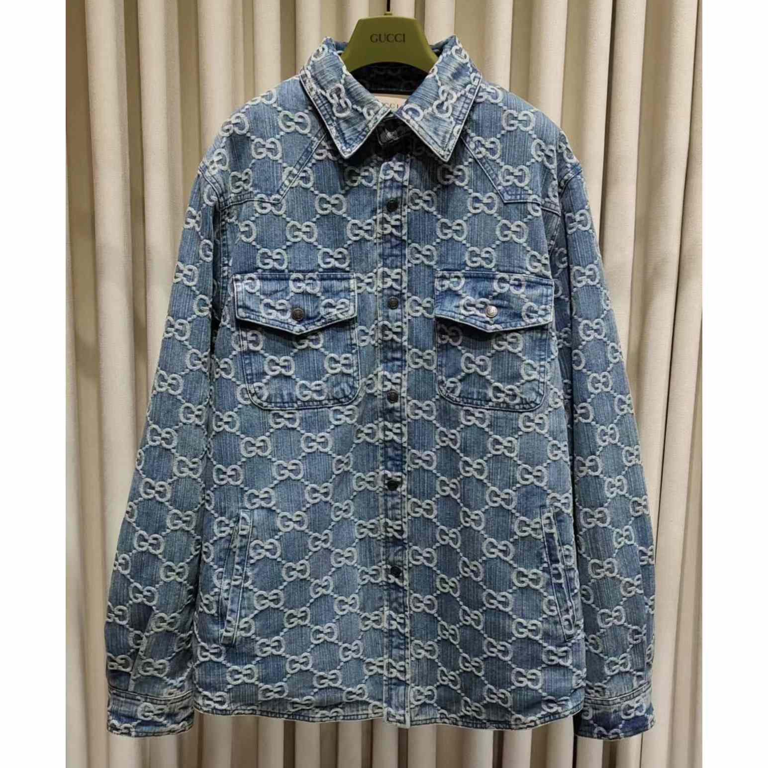 Gucci GG Jacquard Denim Shirt - DopestKickz