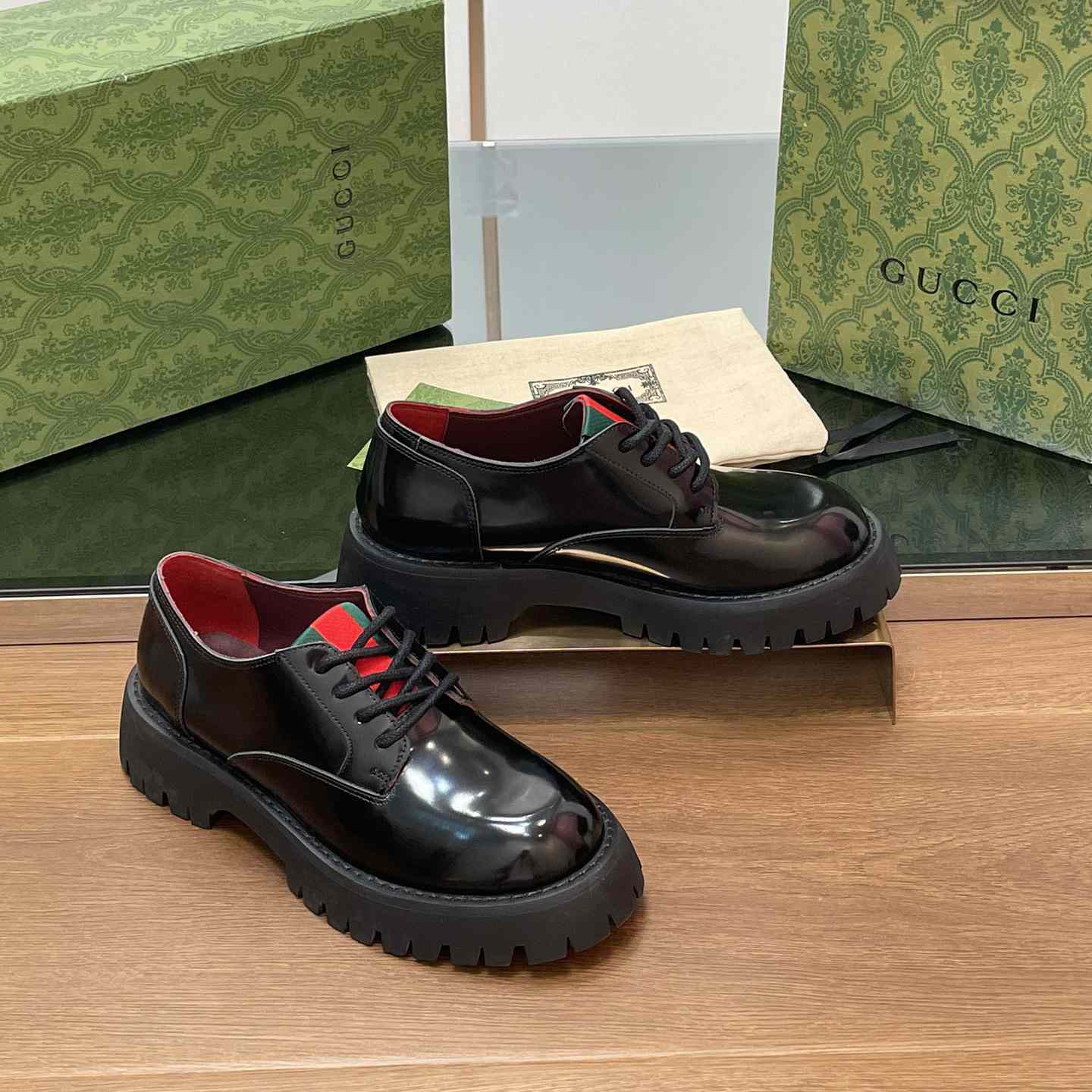 Gucci Women's Lace-up With Web - DopestKickz