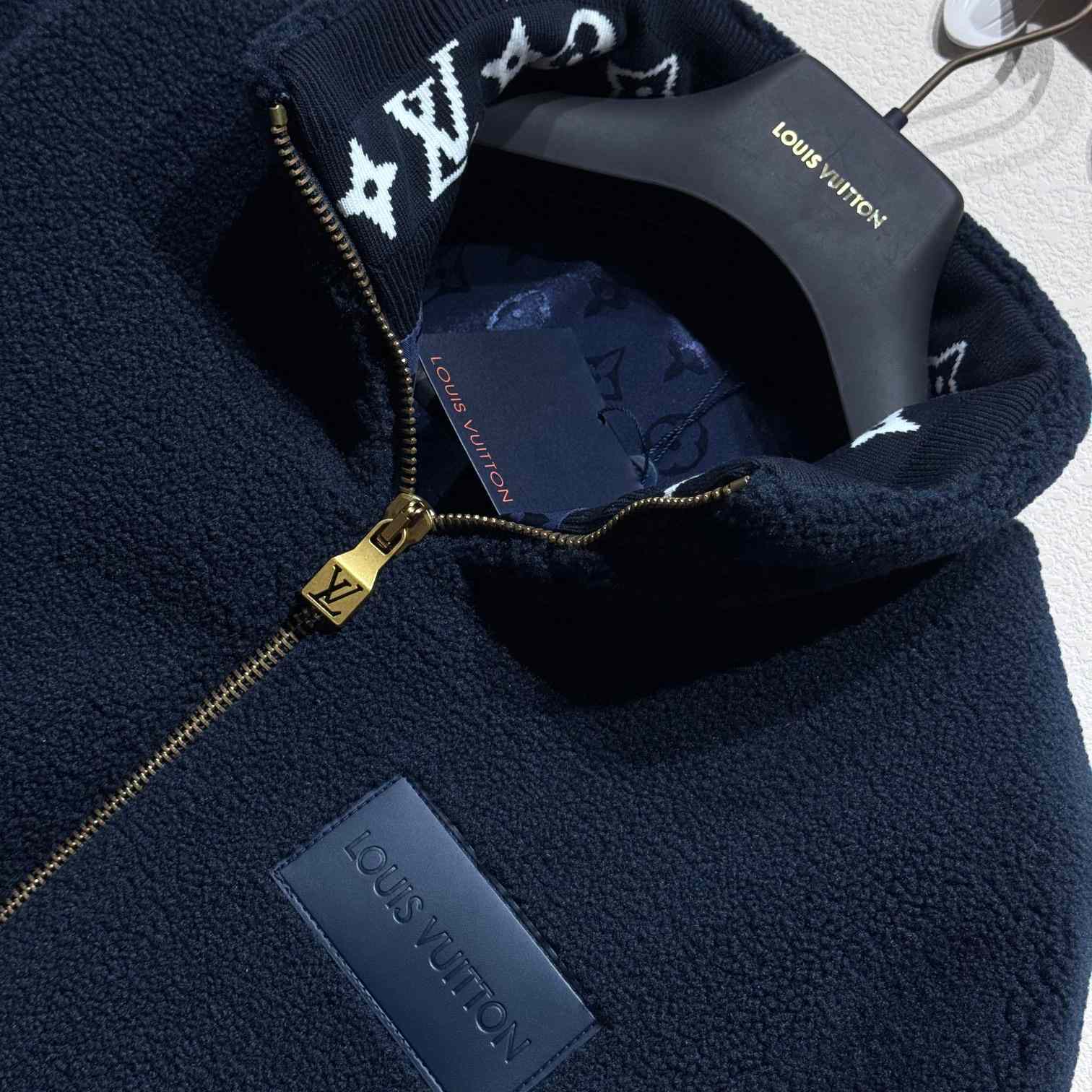 Louis Vuitton Leather Patch Fleece Blouson   1AGLXN - DopestKickz