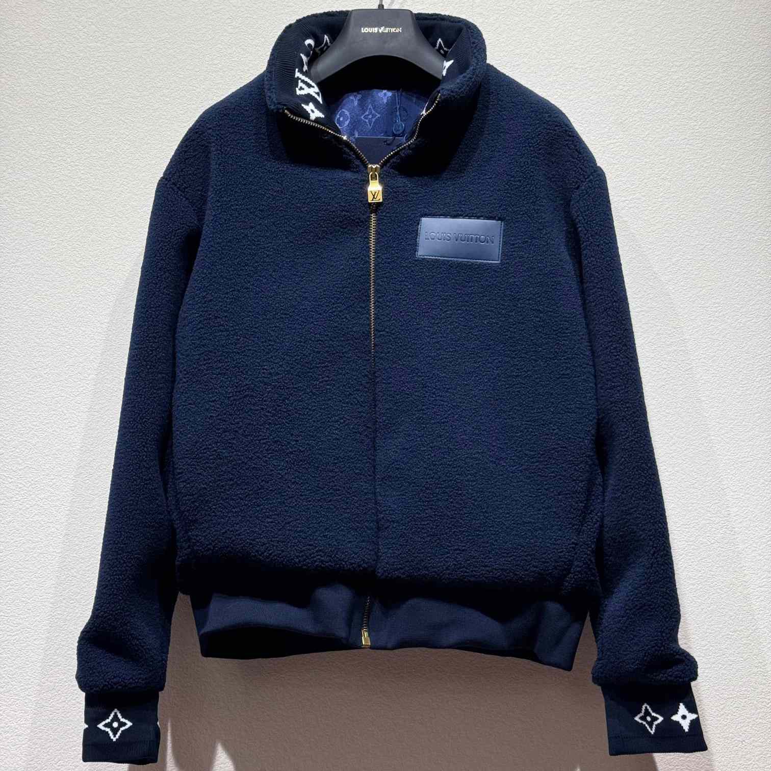 Louis Vuitton Leather Patch Fleece Blouson   1AGLXN - DopestKickz