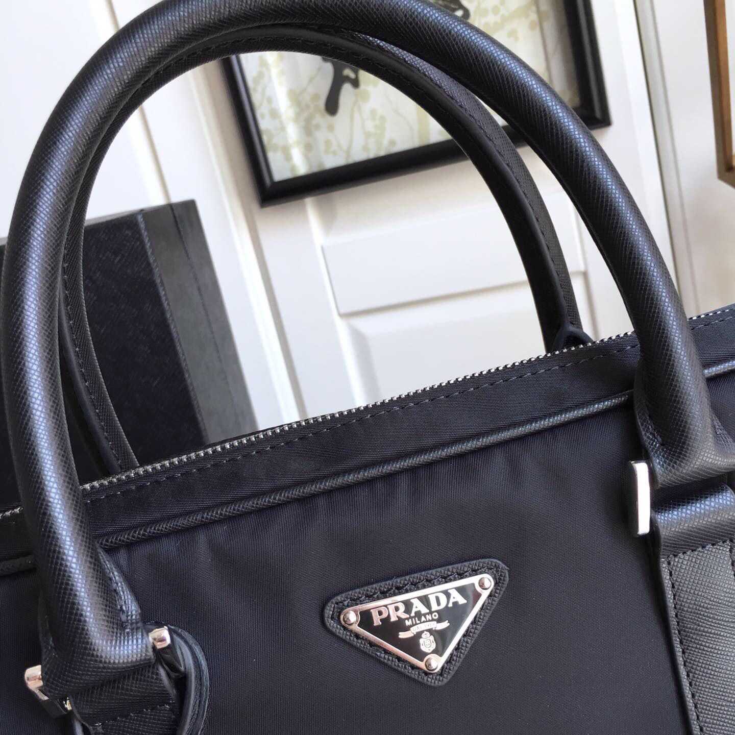 Prada Nylon Slim Briefcase Work Bag (36*28*6.5cm) - DopestKickz