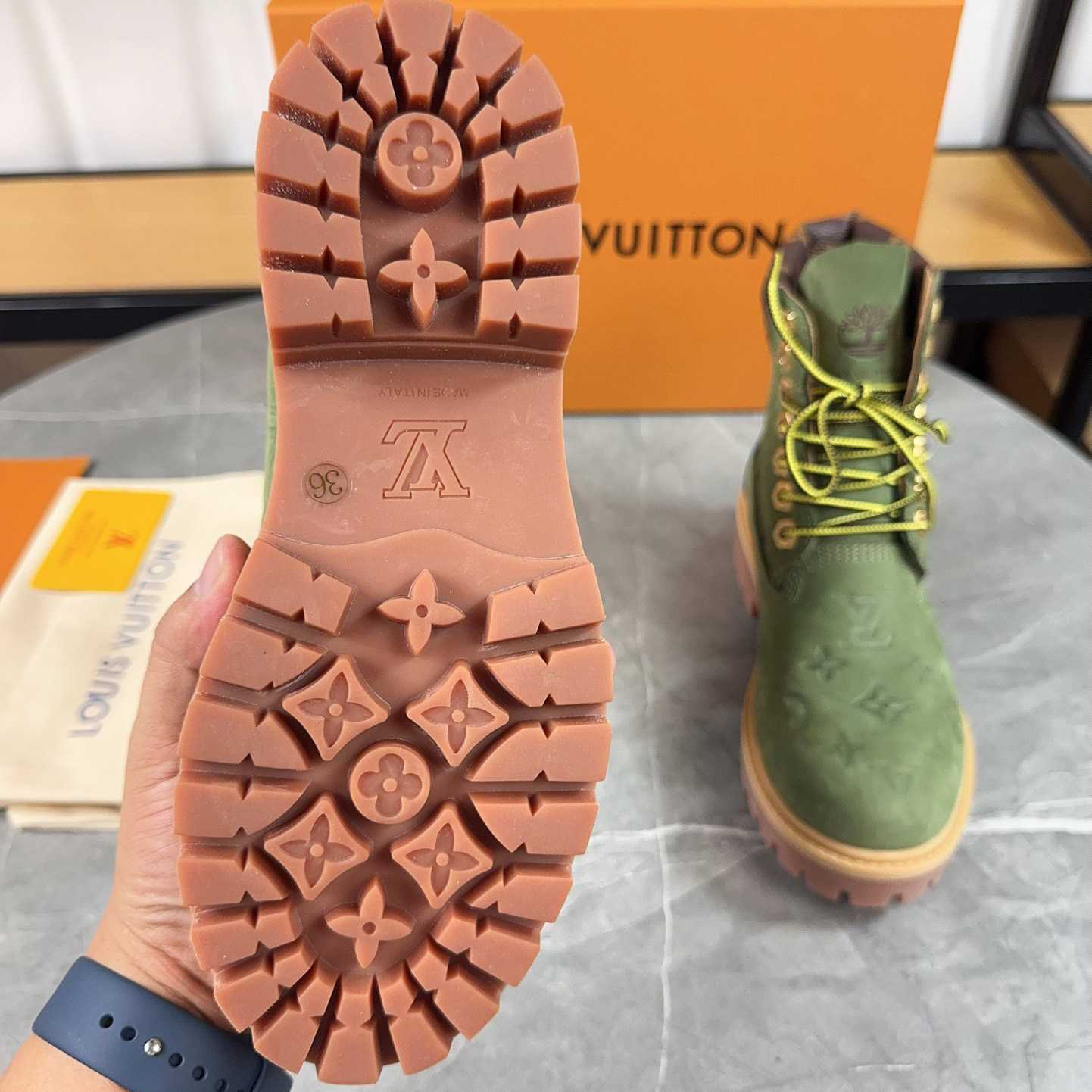 Louis Vuitton x Timberland Monogram Ankle Boot - DopestKickz