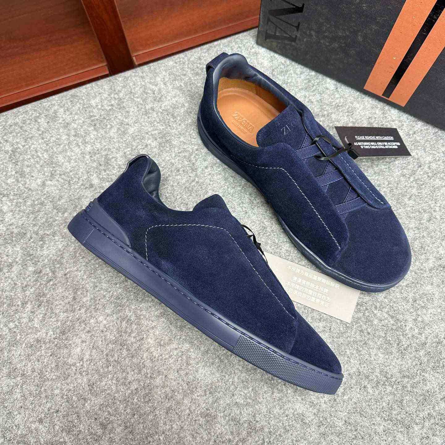 Zegna Suede Triple Stitch™ Sneakers - DopestKickz