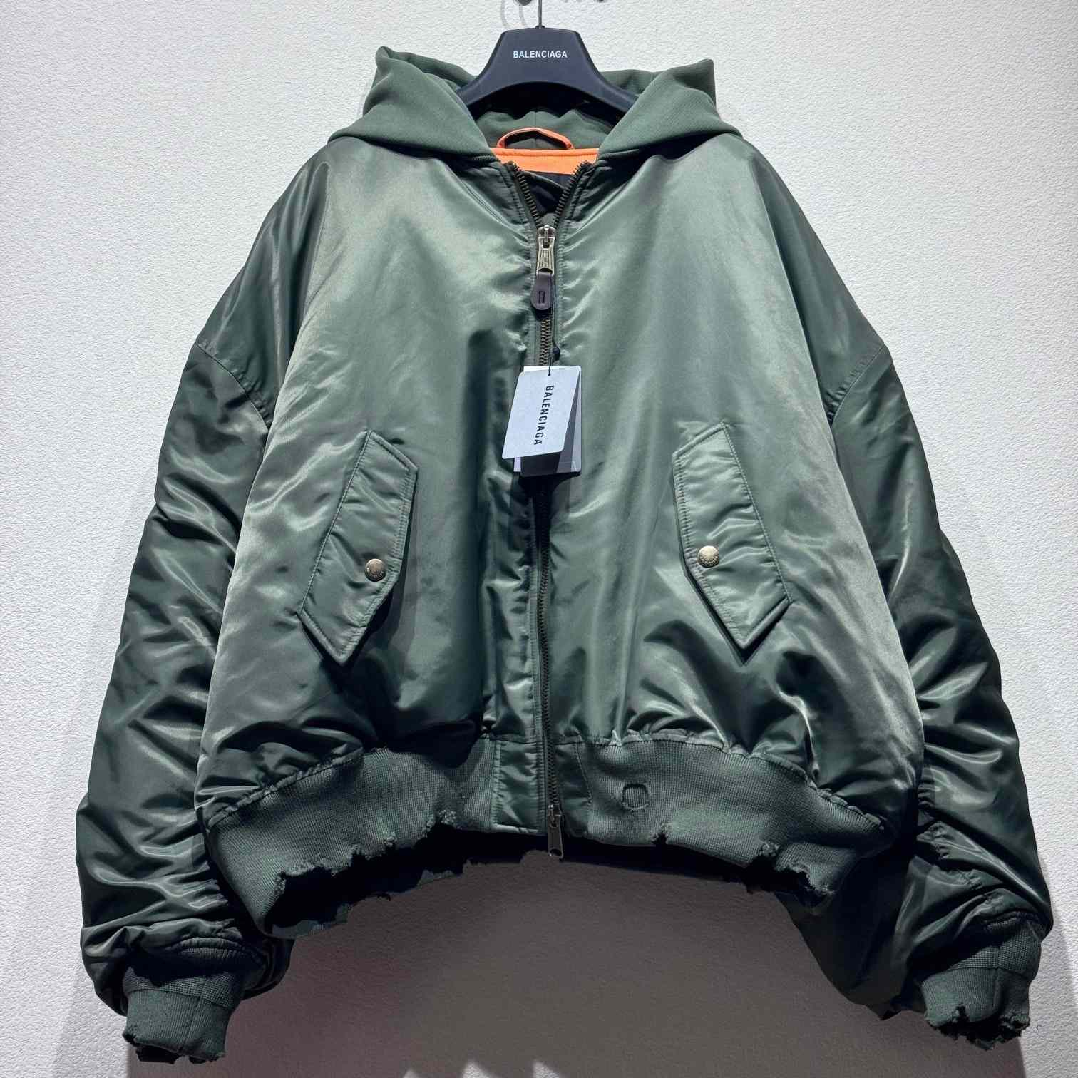 Balenciaga Hooded Bomber Jacket - DopestKickz