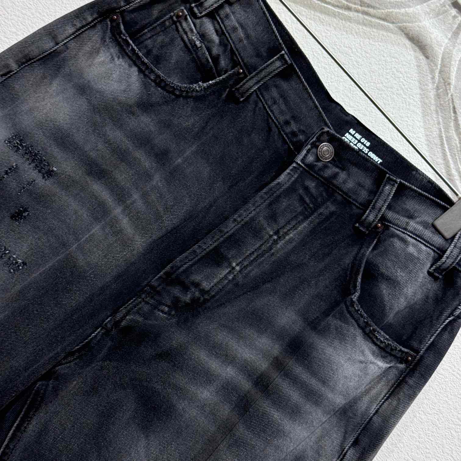 Celine Wesley Jeans In Black Destroyed Denim  - DopestKickz