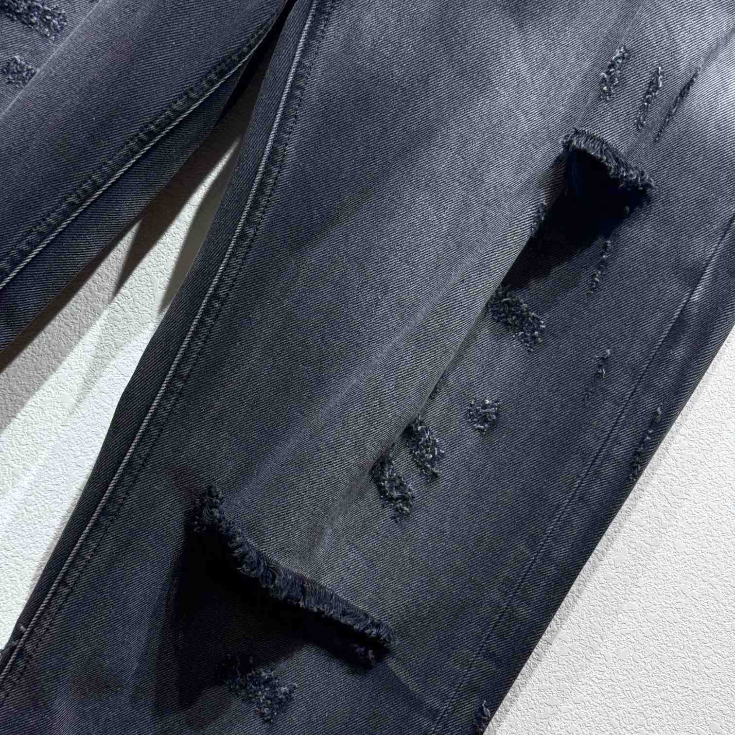 Celine Wesley Jeans In Black Destroyed Denim  - DopestKickz