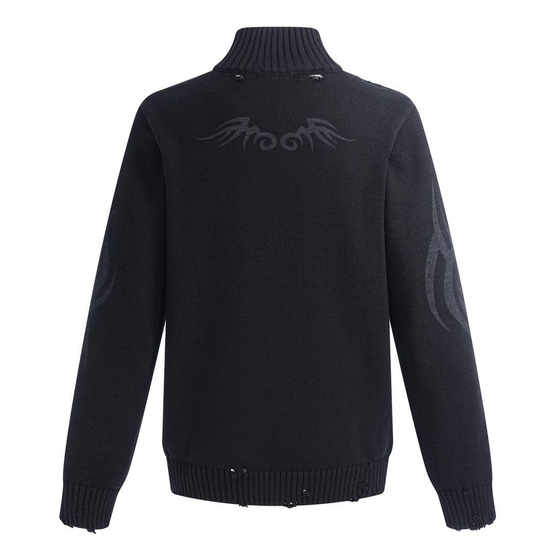 Balenciaga Y2K Zip-Up Cardigan In Black  - DopestKickz