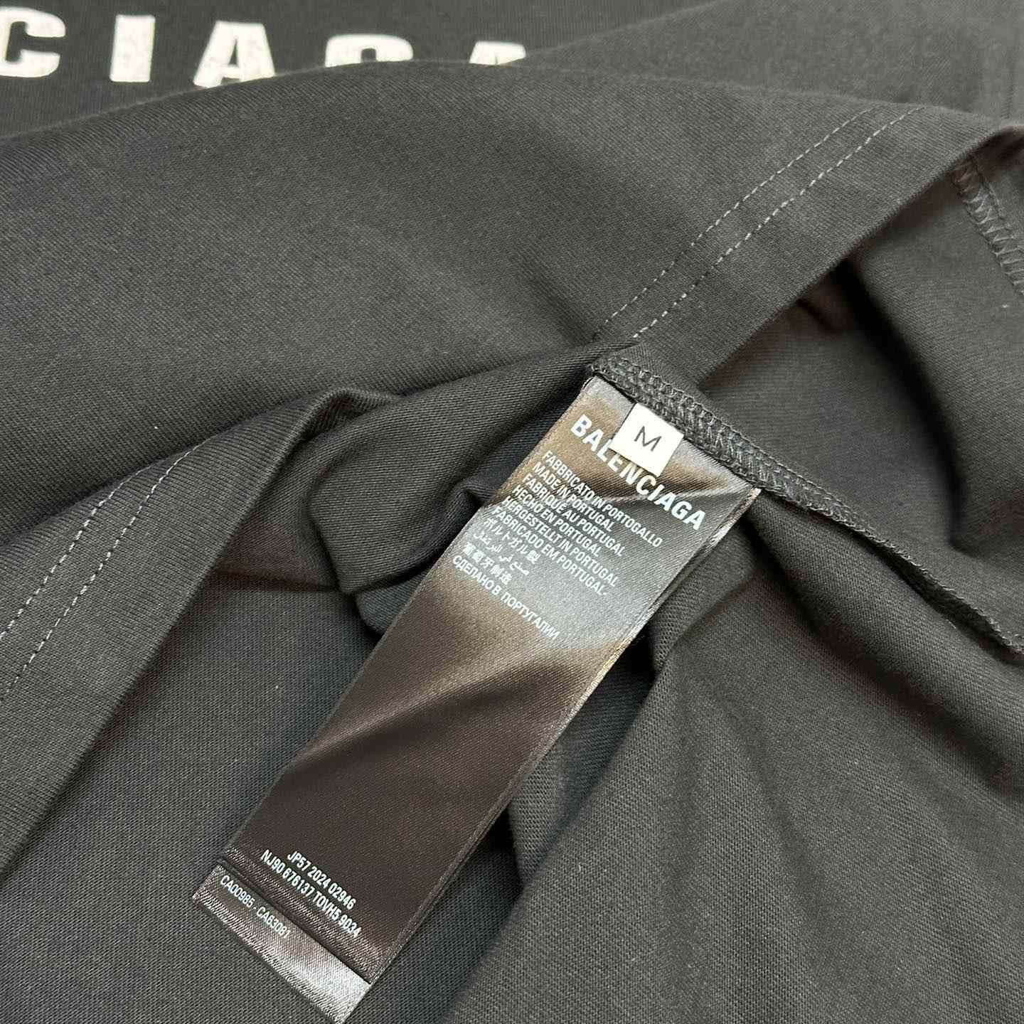 Balenciaga Loop Sports Icon T-Shirt Medium Fit In Washed Black - DopestKickz