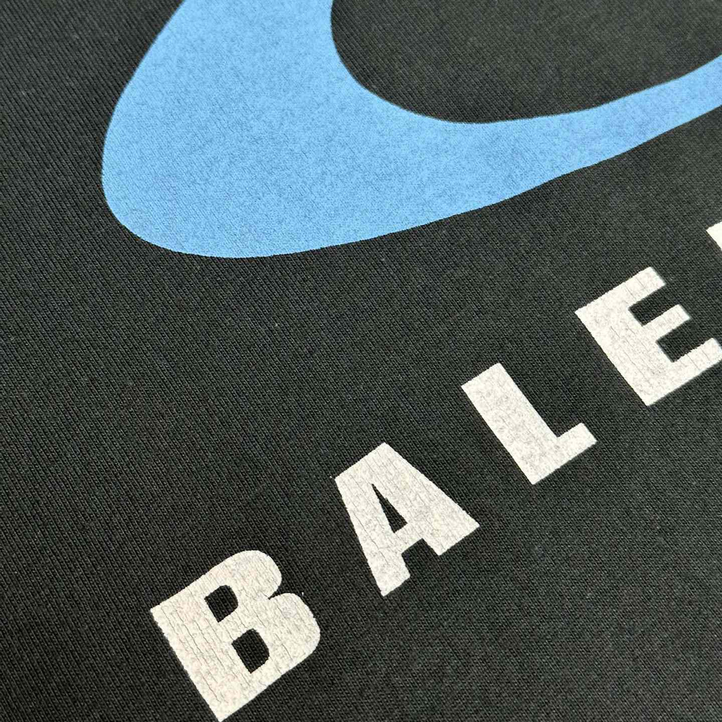 Balenciaga Loop Sports Icon T-Shirt Medium Fit In Washed Black - DopestKickz