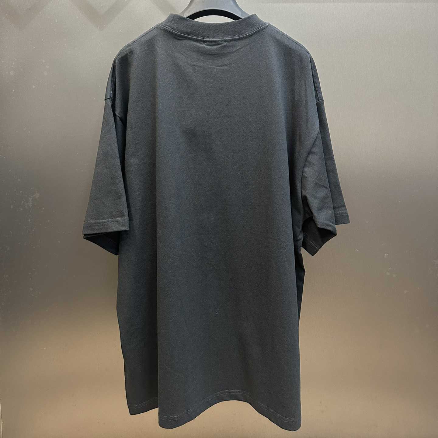 Balenciaga Loop Sports Icon T-Shirt Medium Fit In Washed Black - DopestKickz