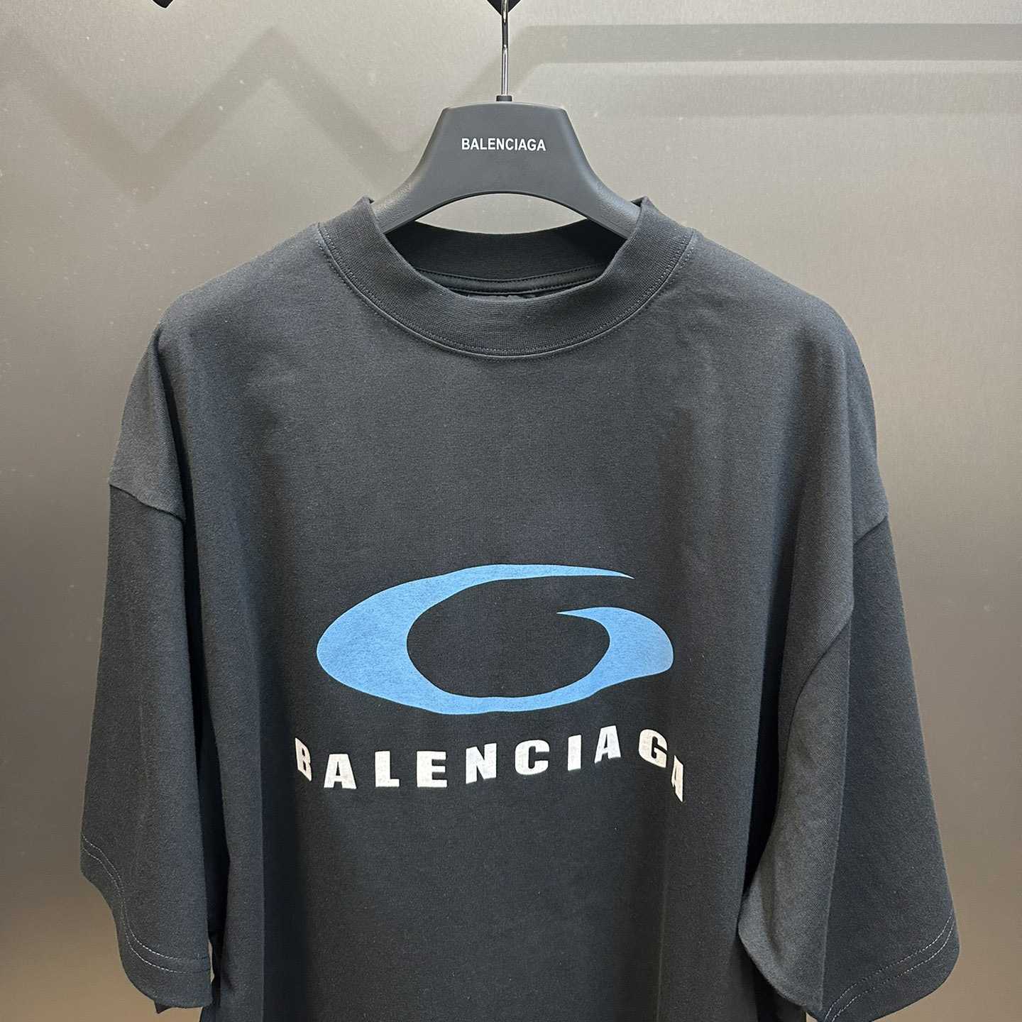 Balenciaga Loop Sports Icon T-Shirt Medium Fit In Washed Black - DopestKickz
