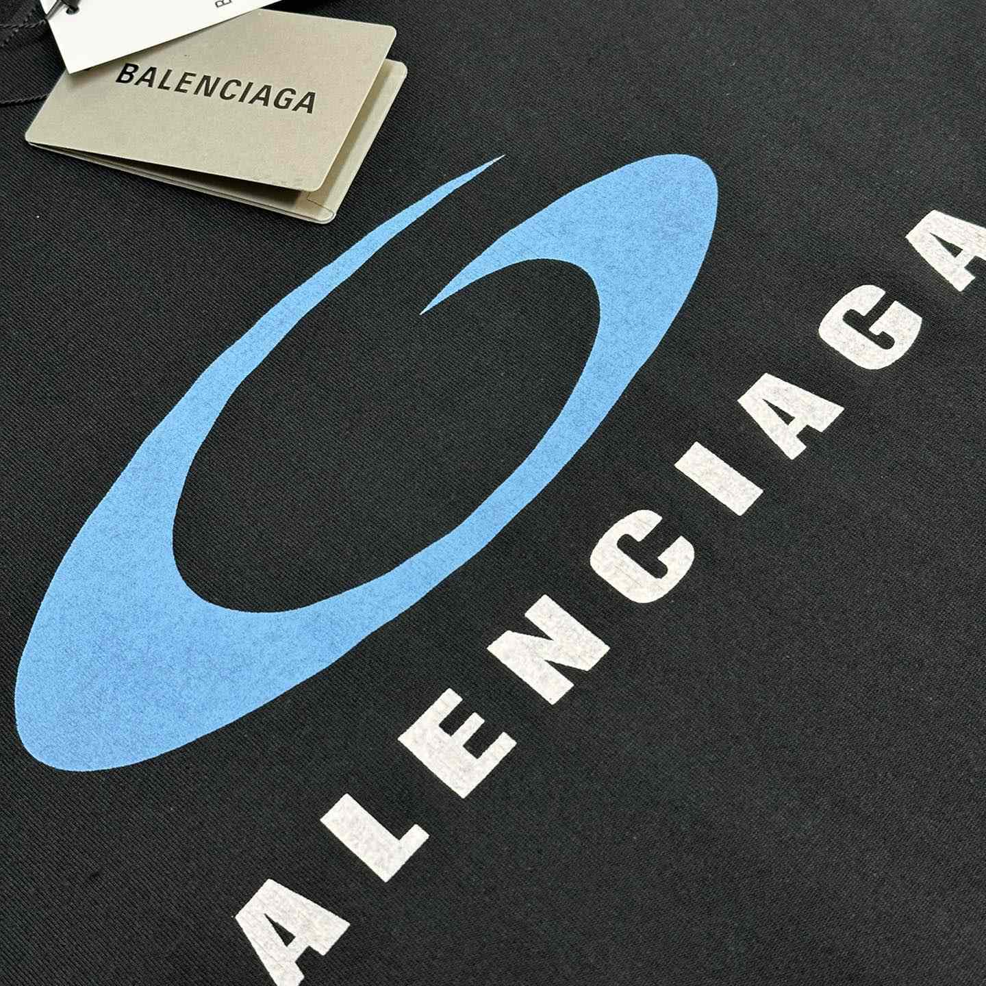 Balenciaga Loop Sports Icon T-Shirt Medium Fit In Washed Black - DopestKickz