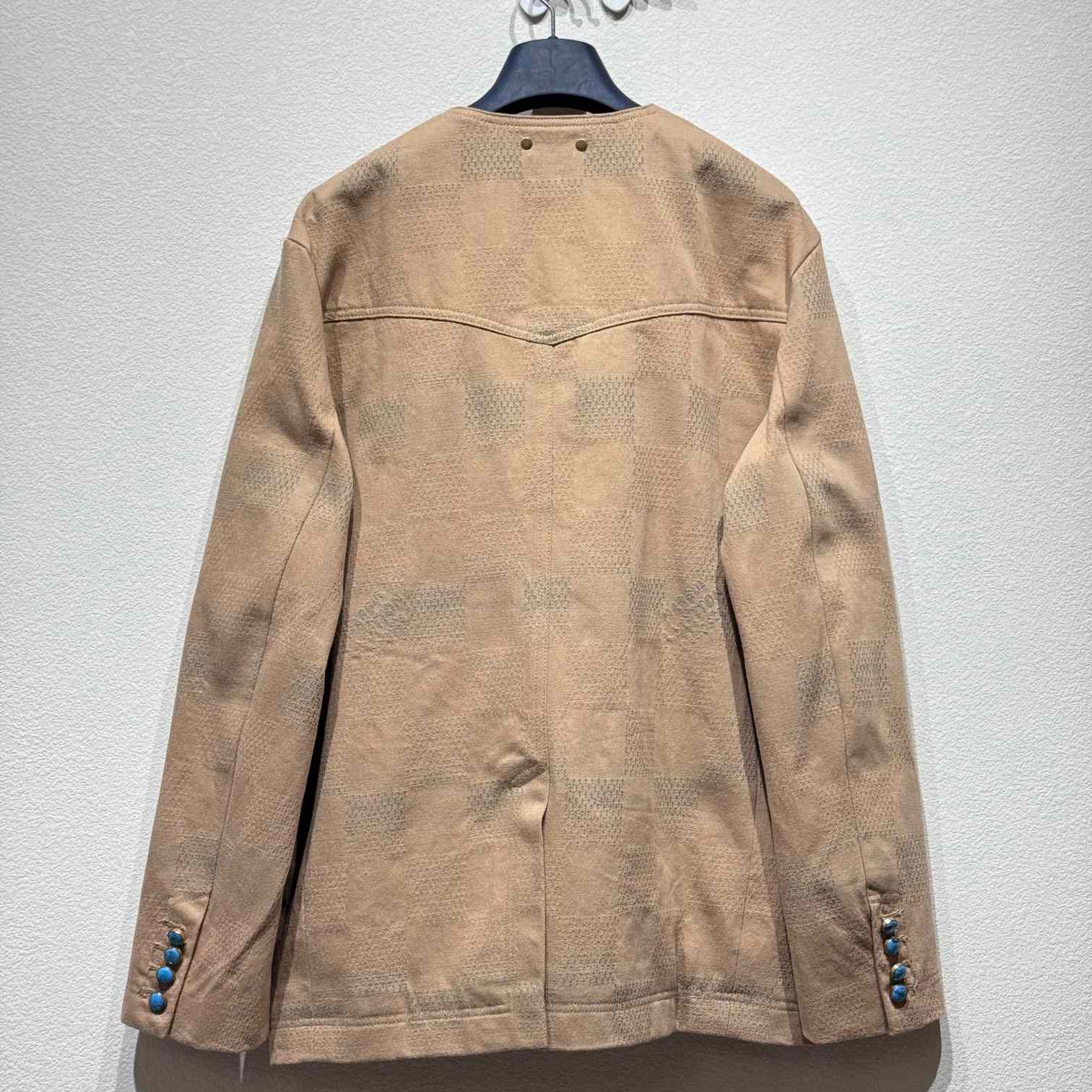 Louis Vuitton Damier Collarless Workwear Cotton Jacket   1AFXPG - DopestKickz