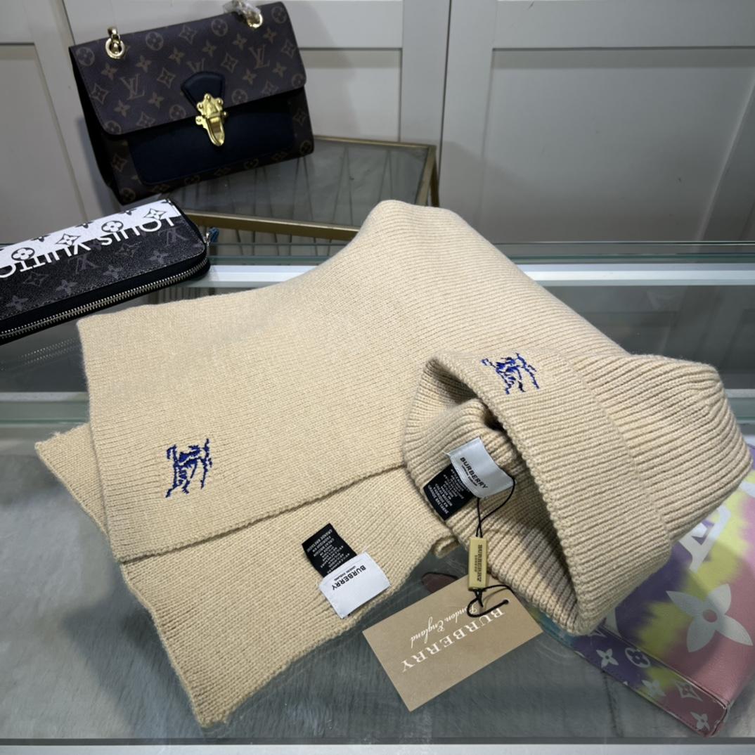 Burberry KD-embroidered Ribbed-knit Scarf & Beanie - DopestKickz