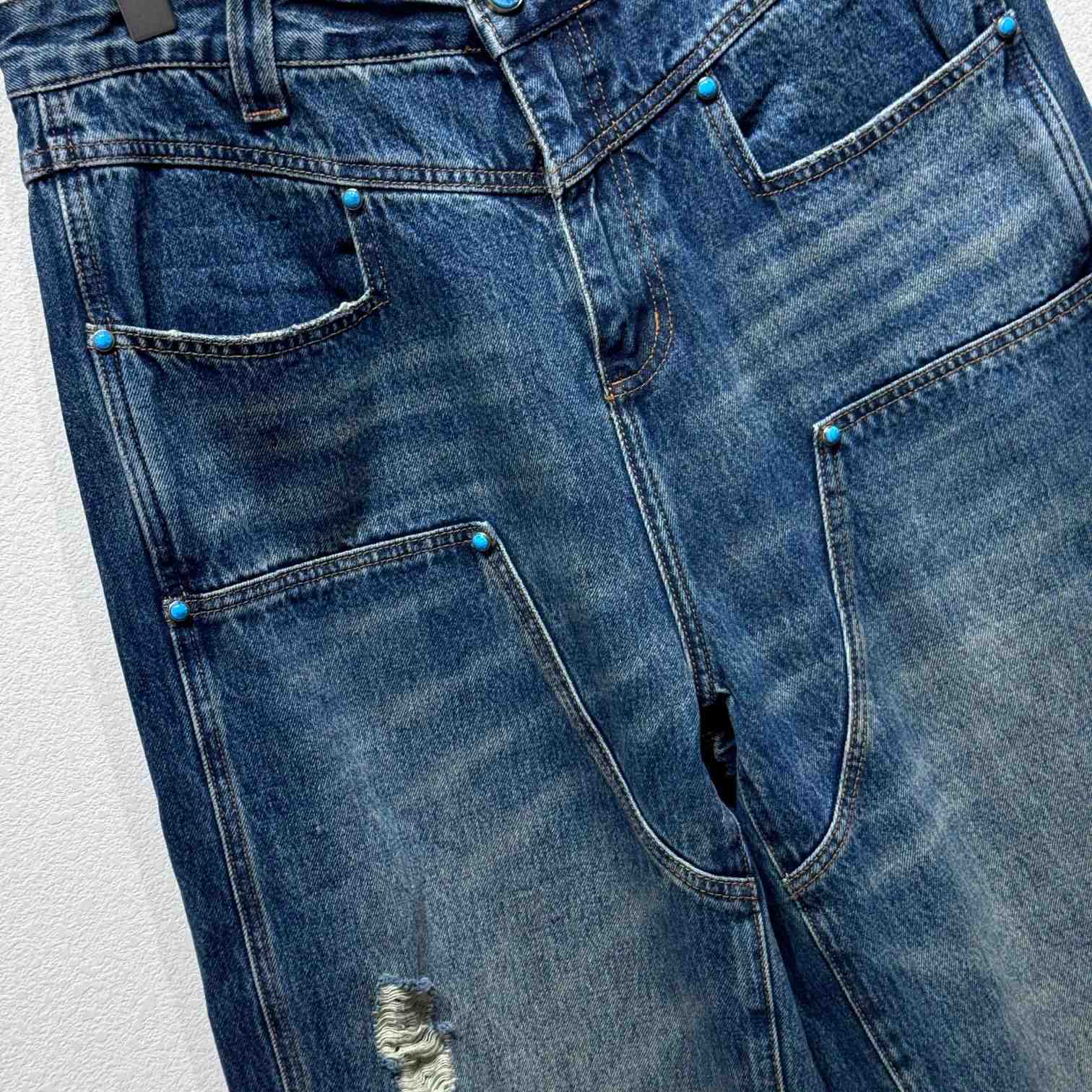 Louis Vuitton Washed Denim Workwear Pants   - DopestKickz