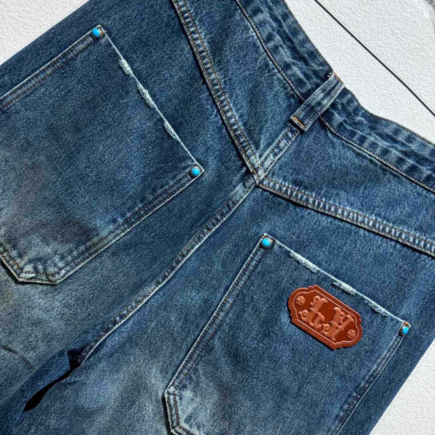 Louis Vuitton Washed Denim Workwear Pants   - DopestKickz