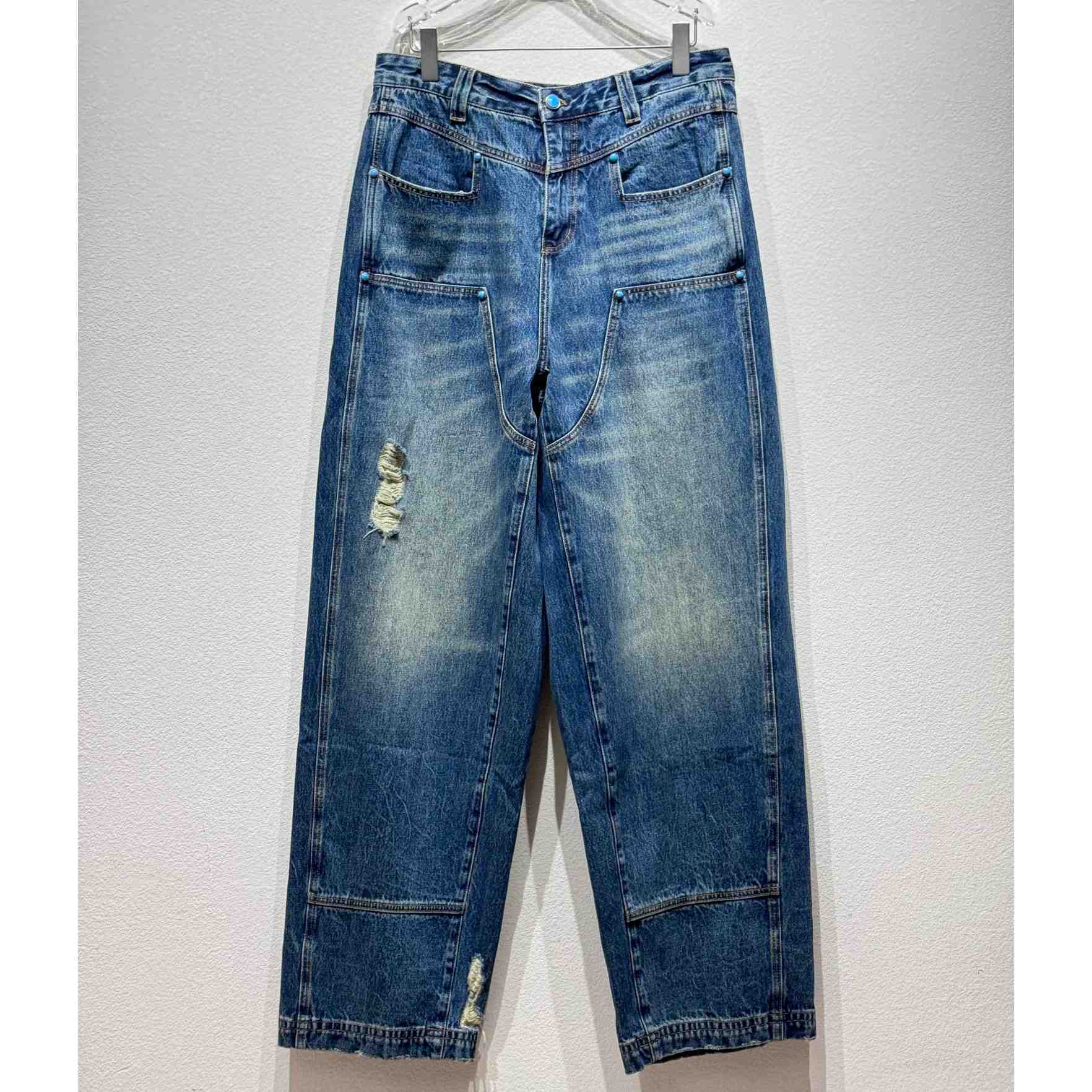 Louis Vuitton Washed Denim Workwear Pants   - DopestKickz
