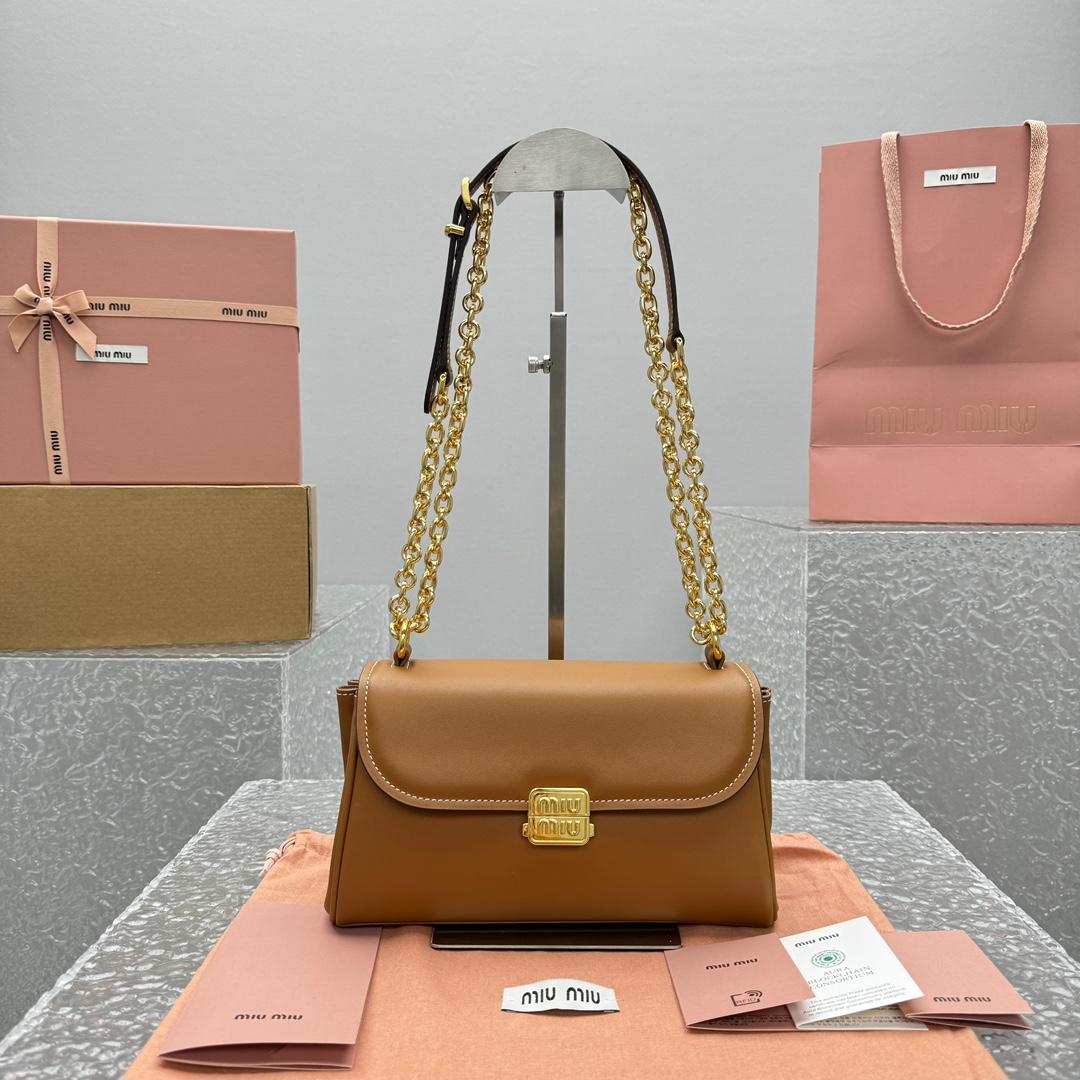 Miu Miu Leather Shoulder Bag - DopestKickz