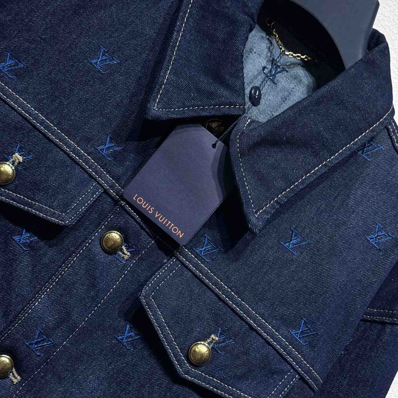 Louis Vuitton LV Blason Embroidered Denim Blouson   1AFYBZ - DopestKickz