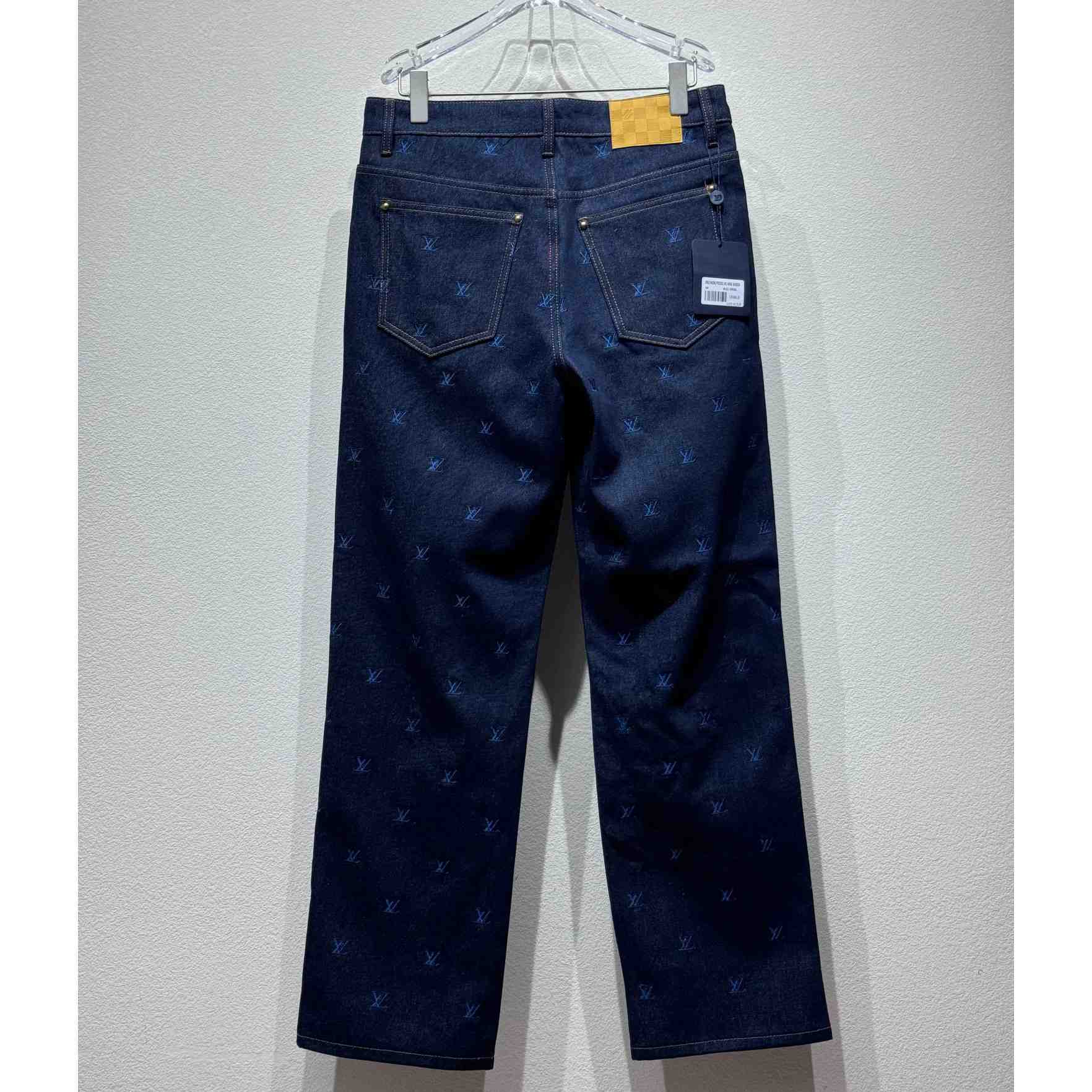 Louis Vuitton LV Blason Embroidered Denim Pants    1AFY23 - DopestKickz