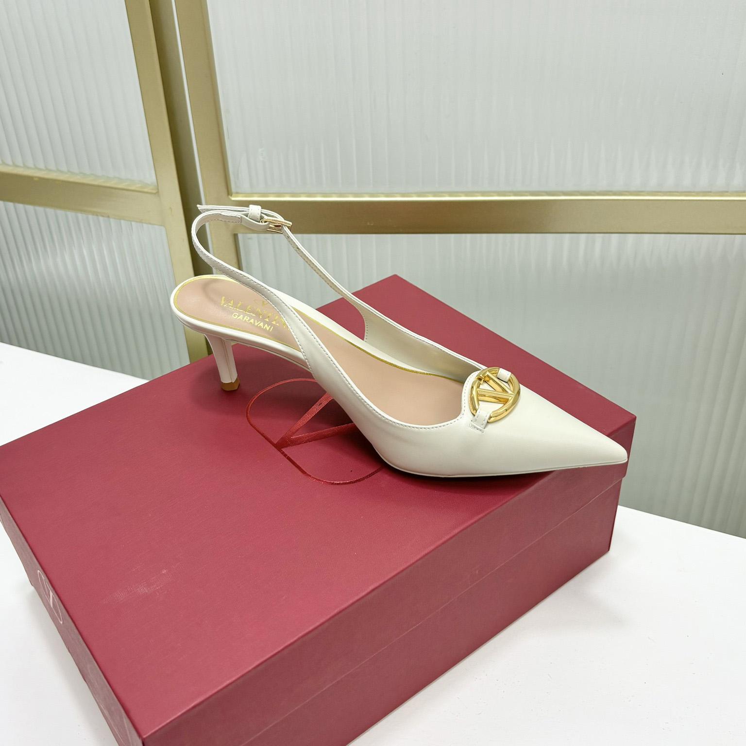 Valenti The Bold Edition VLogo Calfskin Slingback Pump   60mm - DopestKickz