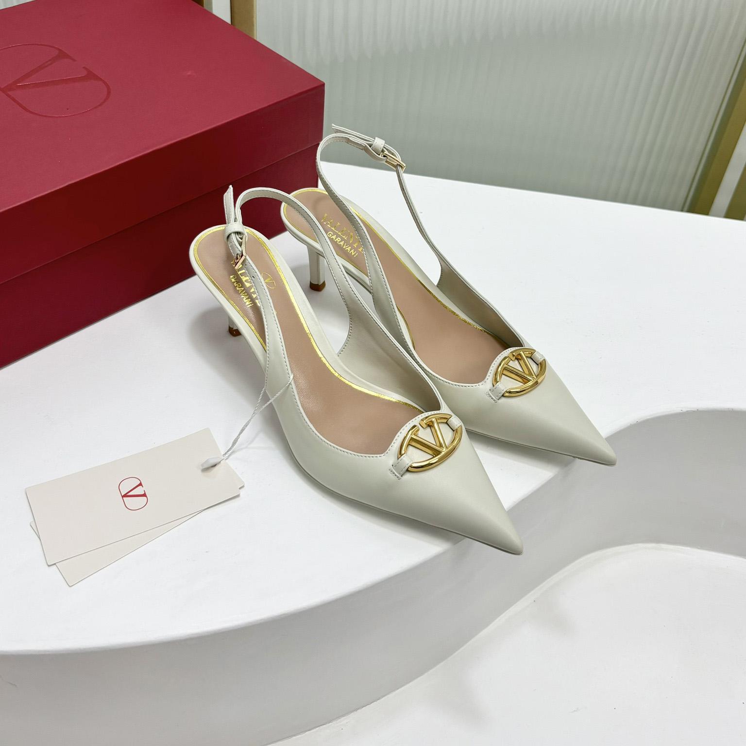 Valenti The Bold Edition VLogo Calfskin Slingback Pump   60mm - DopestKickz
